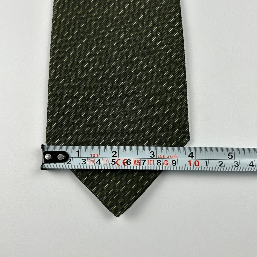 Vintage‎ Alfred Dunhill Green and Gold Geometric Silk Tie Paris